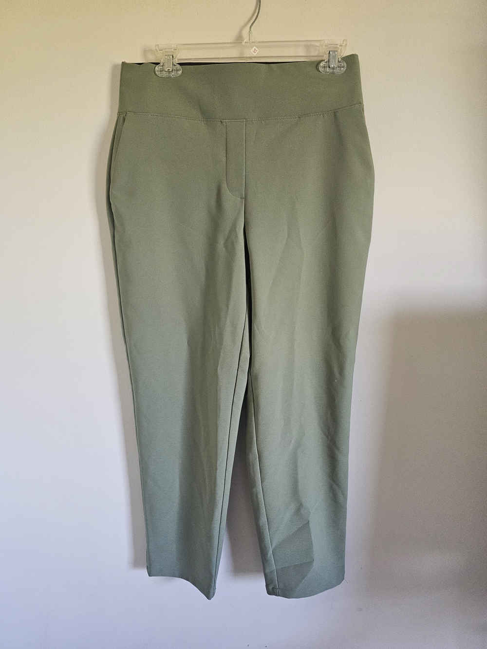 Nine West Straight Ankle-Leg Pull-On Pants in Sage Green